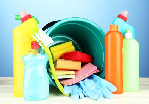 Professional office cleaning supplies ready for W11 workspace maintenance